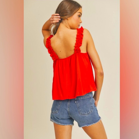Ruffle strap tank top - Picture 3 of 5